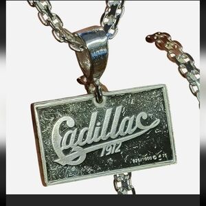 1912 Cadillac car logo pendant in sterling silver jewellery - Vintage 1975 - Cad